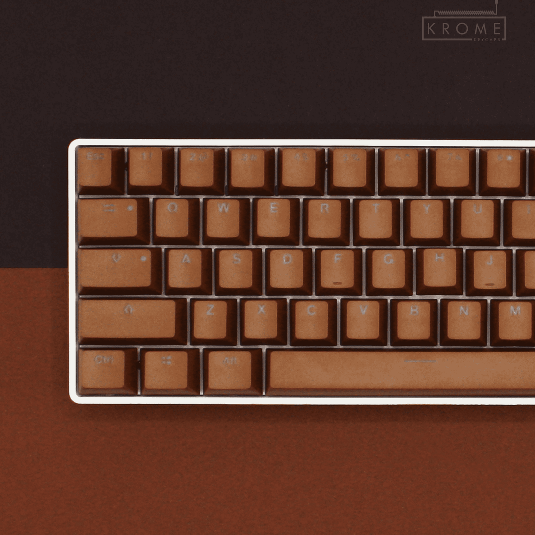 Light Brown German (ISO-DE) Dual Language PBT Keycaps - 65/75% Krome Keycaps LTD german