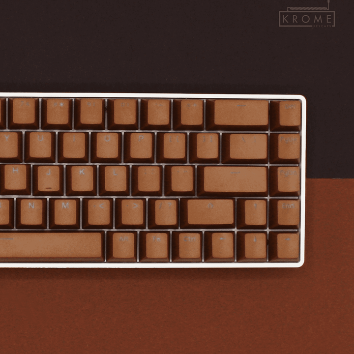 Light Brown Swiss (ISO-CH) Dual Language PBT Keycaps - 65/75% Krome Keycaps LTD swiss