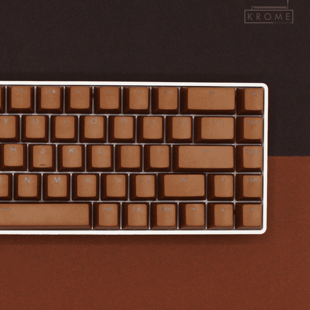 Light Brown UK & Mac/Multimedia Dual Language PBT Keycaps – 65/75% Krome Keycaps LTD mac & multimedia