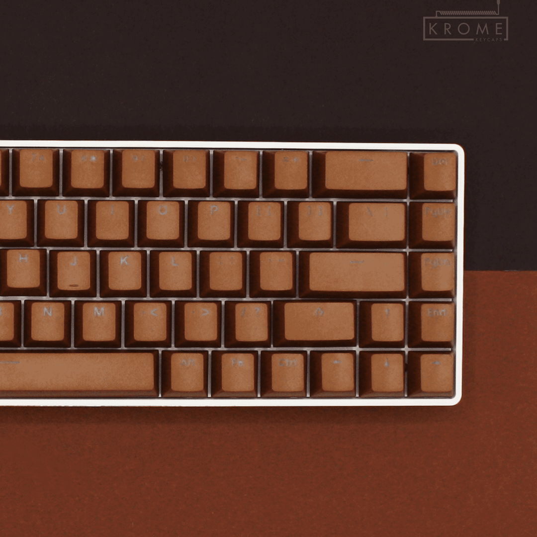 Light Brown German (ISO-DE) Dual Language PBT Keycaps - 65/75% Krome Keycaps LTD german