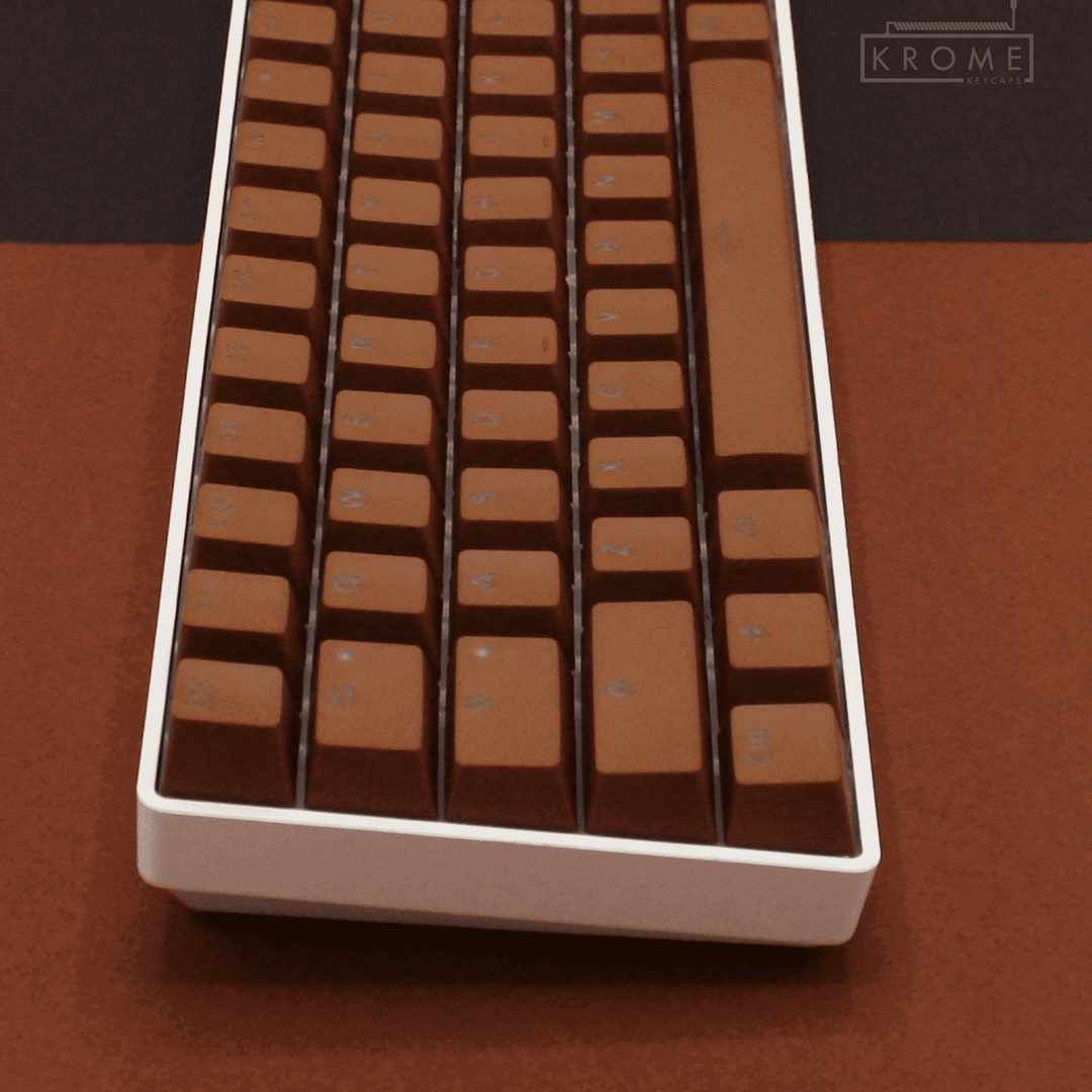 Light Brown French (ISO-FR) Dual Language PBT Keycaps - 65/75% Krome Keycaps LTD french