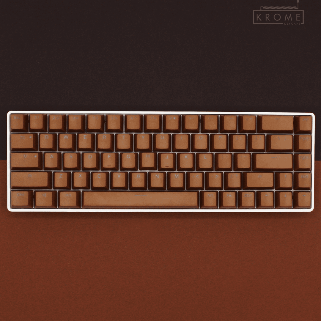 Light Brown German (ISO-DE) Dual Language PBT Keycaps - 65/75% Krome Keycaps LTD german