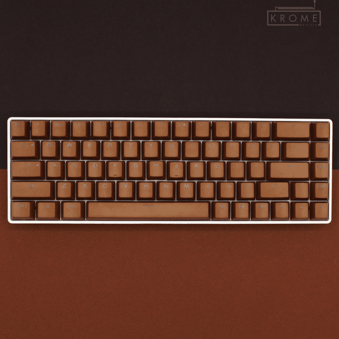 Light Brown UK Dual Language PBT Keycaps – 65/75% Krome Keycaps LTD Single Colour, UK