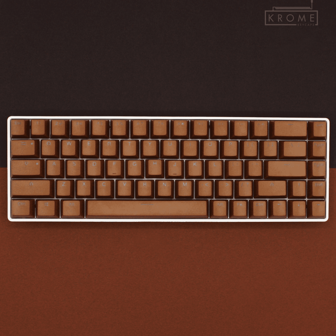 Light Brown UK & Mac/Multimedia Dual Language PBT Keycaps – 65/75% Krome Keycaps LTD mac & multimedia