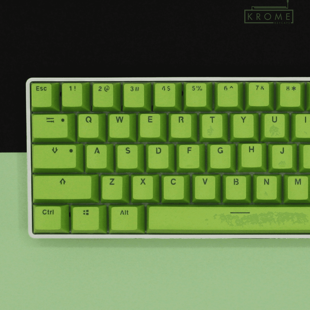 Lime German (ISO-DE) Dual Language PBT Keycaps - 65/75% Krome Keycaps LTD german