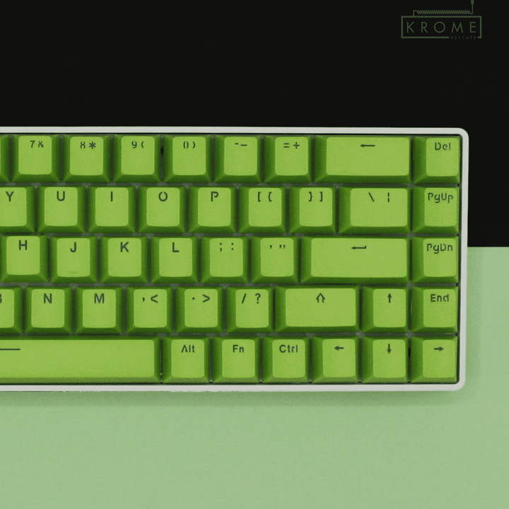 Lime German (ISO-DE) Dual Language PBT Keycaps - 65/75% Krome Keycaps LTD german