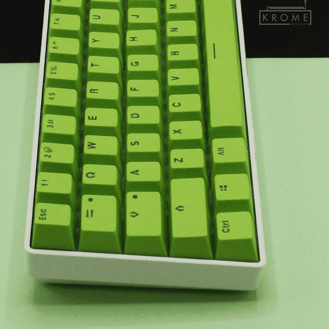 Lime German (ISO-DE) Dual Language PBT Keycaps - 65/75% Krome Keycaps LTD german