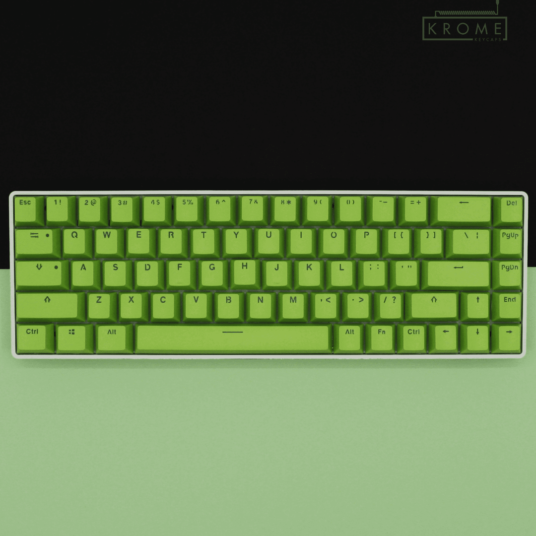 Lime French (ISO-FR) Dual Language PBT Keycaps - 65/75% Krome Keycaps LTD french