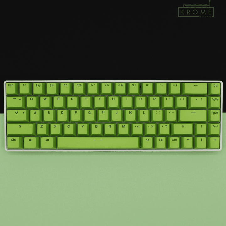 Lime German (ISO-DE) Dual Language PBT Keycaps - 65/75% Krome Keycaps LTD german