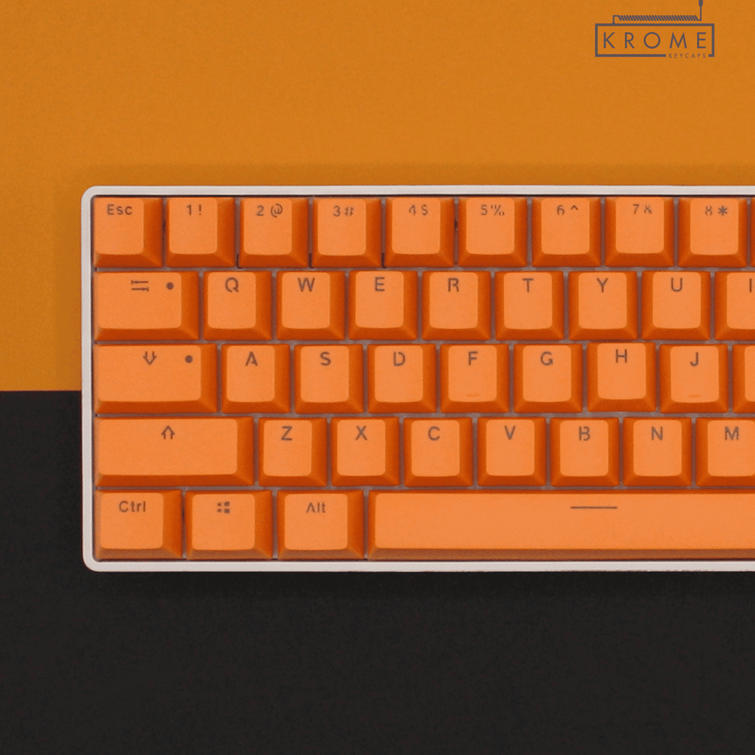 Orange German (ISO-DE) Dual Language PBT Keycaps - 65/75% Krome Keycaps LTD german