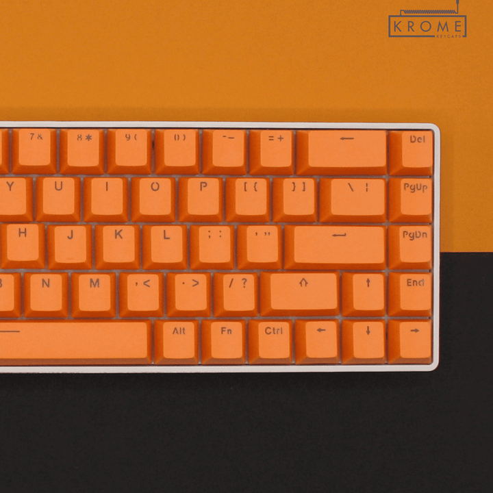 Orange PBT Swedish Keycaps - ISO-SE - 65/75% Sizes - Dual Language Keycaps - kromekeycaps