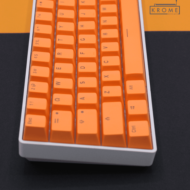 Orange PBT Swiss Keycaps - ISO-CH - 65/75% Sizes - Dual Language Keycaps - kromekeycaps