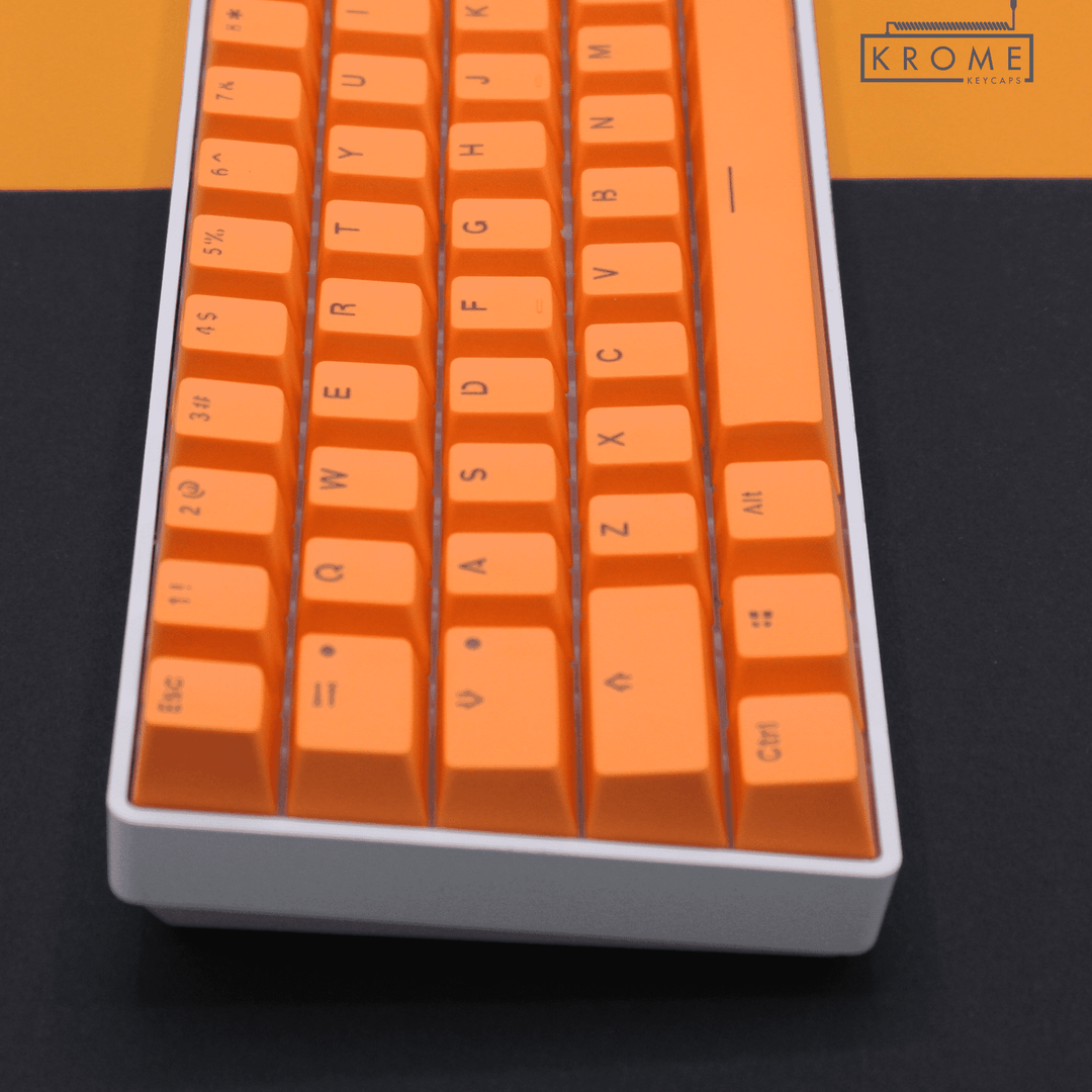 Orange PBT Swedish Keycaps - ISO-SE - 65/75% Sizes - Dual Language Keycaps - kromekeycaps