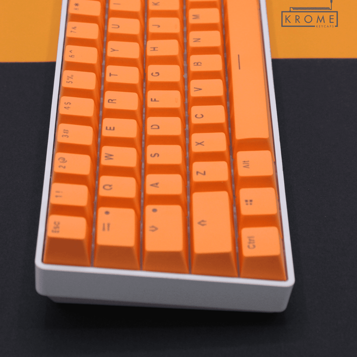 Orange German (ISO-DE) Dual Language PBT Keycaps - 65/75% Krome Keycaps LTD german