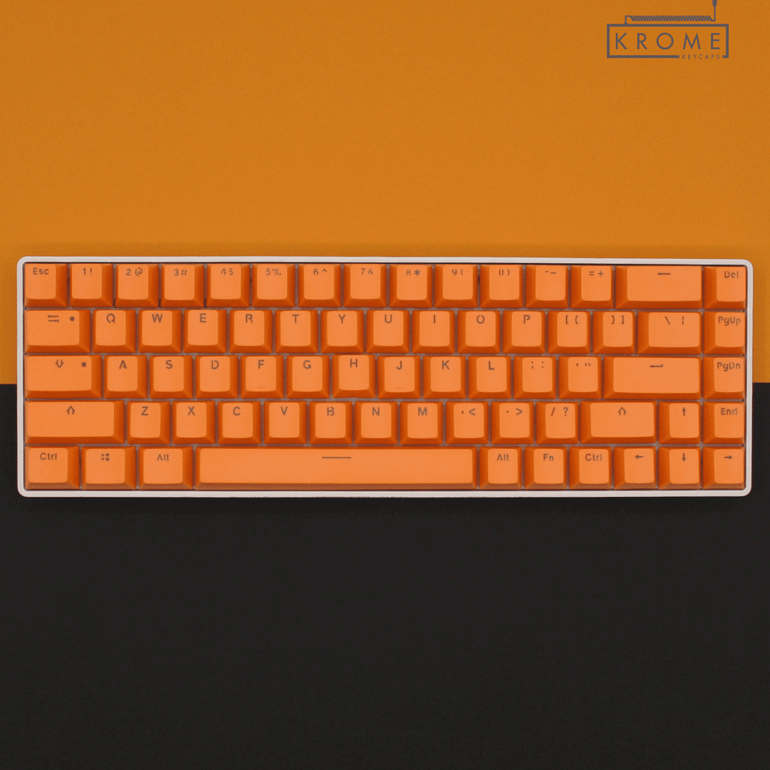 Orange PBT Swiss Keycaps - ISO-CH - 65/75% Sizes - Dual Language Keycaps - kromekeycaps