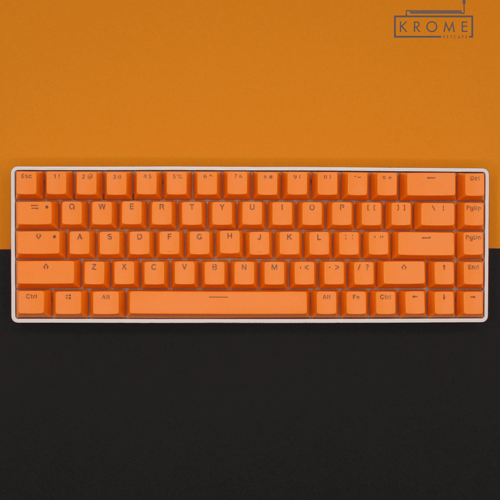 Orange PBT Swiss Keycaps - ISO-CH - 65/75% Sizes - Dual Language Keycaps - kromekeycaps