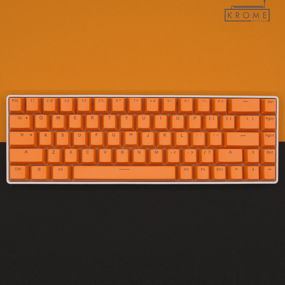 Orange PBT Swedish Keycaps - ISO-SE - 65/75% Sizes - Dual Language Keycaps - kromekeycaps