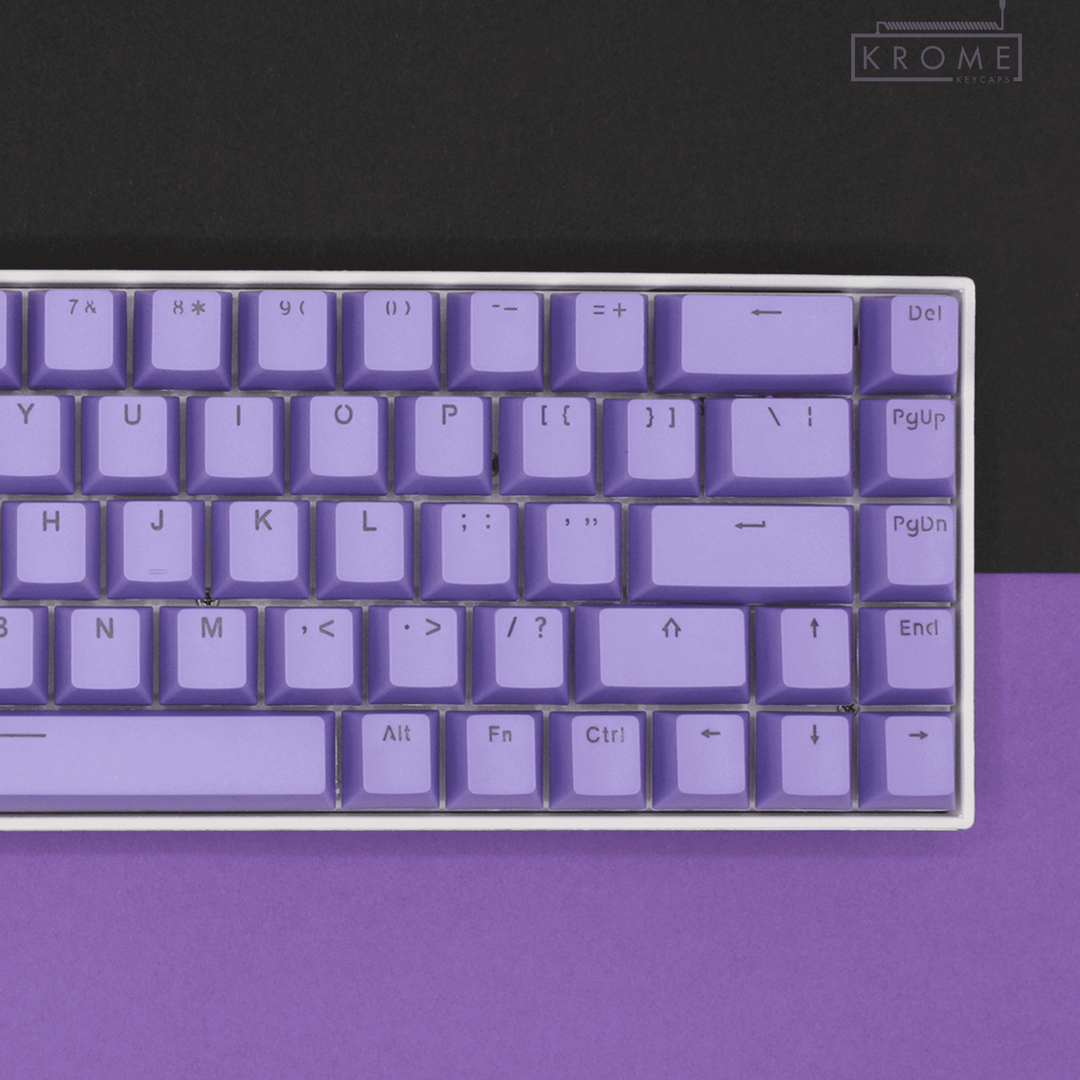 Purple PBT Swiss Keycaps - ISO-CH - 65/75% Sizes - Dual Language Keycaps - kromekeycaps