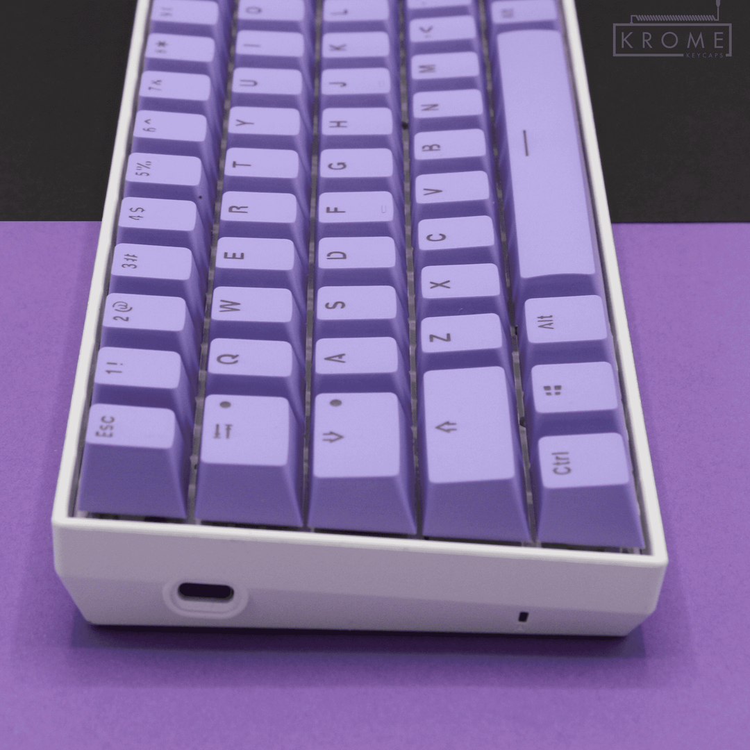 US Purple PBT Mac & Multimedia Keycaps - 65/75% Sizes - Dual Language Keycaps - kromekeycaps