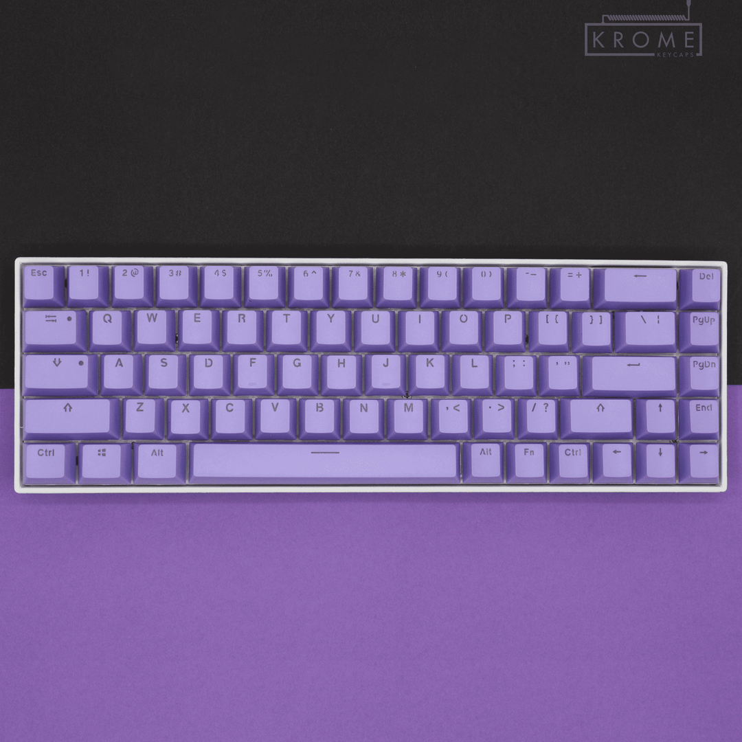 Purple PBT Swiss Keycaps - ISO-CH - 65/75% Sizes - Dual Language Keycaps - kromekeycaps