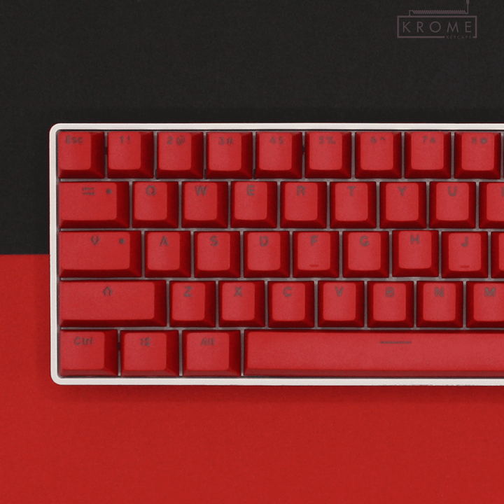 UK Red PBT Keycaps - ISO/ANSI - 65/75% Sizes - Dual Language Keycaps - kromekeycaps