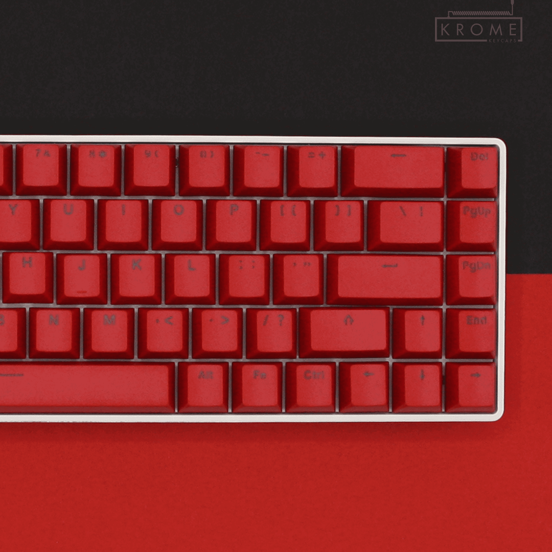 Red Hungarian (ISO-HU) Dual Language PBT Keycaps - 65/75% Krome Keycaps LTD hungarian