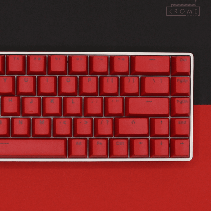 UK Red PBT Mac & Multimedia Keycaps - 65/75% Sizes - Dual Language Keycaps - kromekeycaps