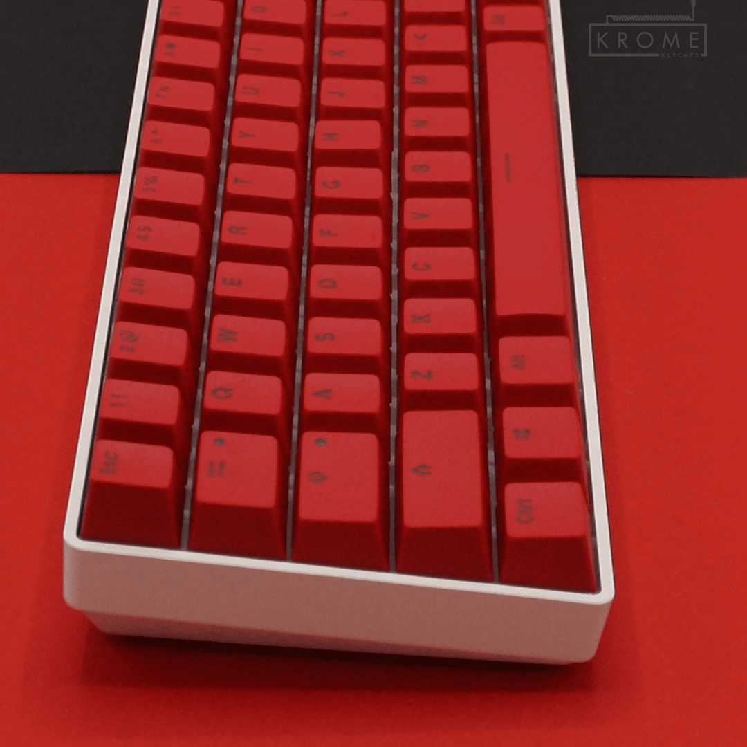 Red Hungarian (ISO-HU) Dual Language PBT Keycaps - 65/75% Krome Keycaps LTD hungarian