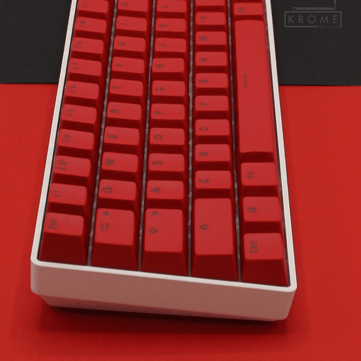 Red German (ISO-DE) Dual Language PBT Keycaps - 65/75% Krome Keycaps LTD german