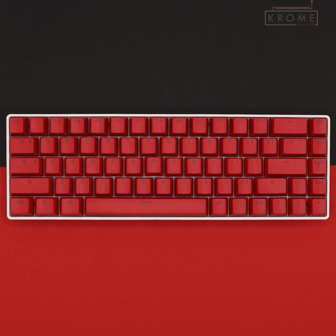 Red PBT Swedish Keycaps - ISO-SE - 65/75% Sizes - Dual Language Keycaps - kromekeycaps