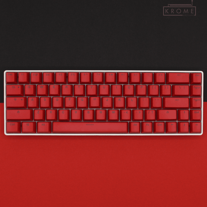 UK Red PBT Keycaps - ISO/ANSI - 65/75% Sizes - Dual Language Keycaps - kromekeycaps