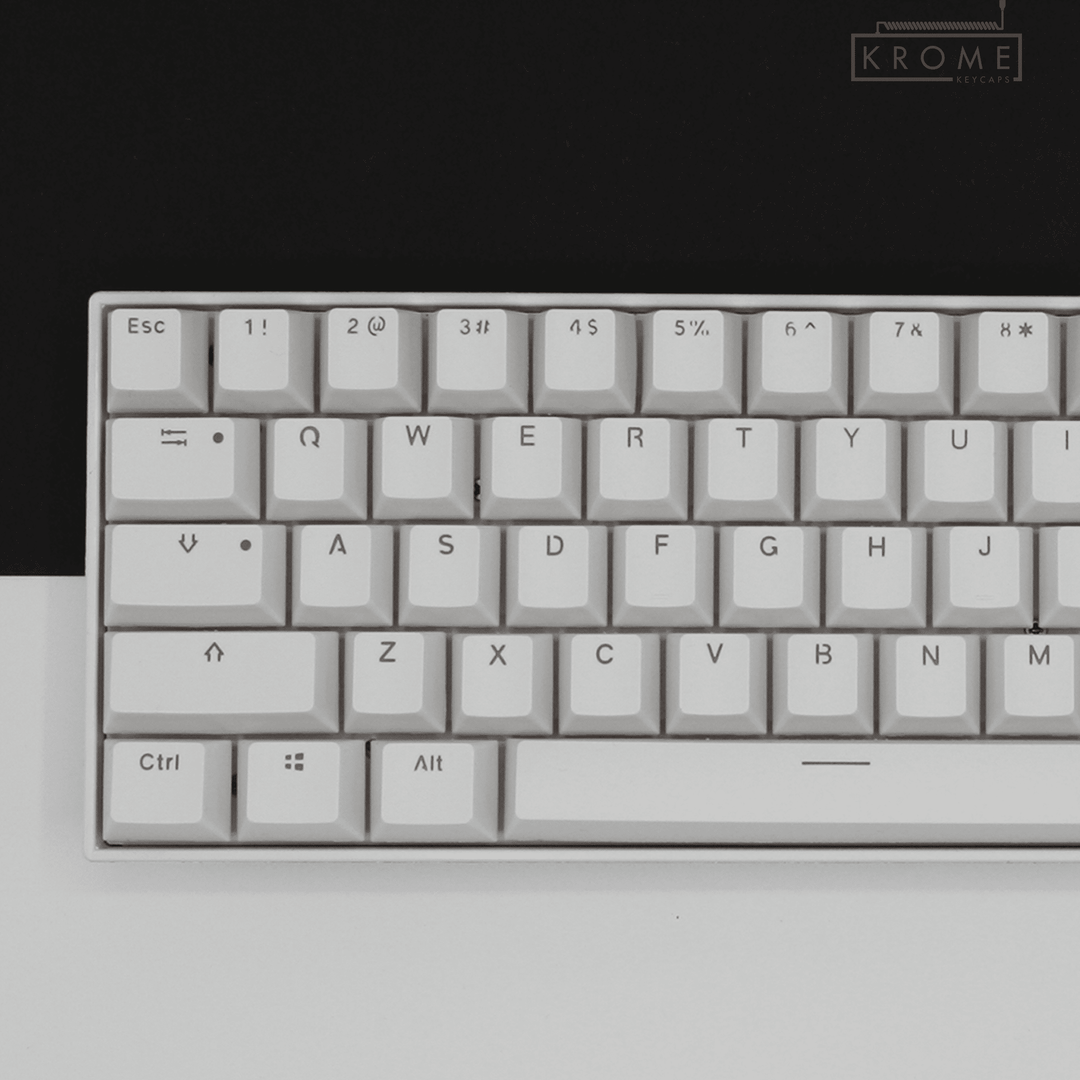 White PBT Swiss Keycaps - ISO-CH - 65/75% Sizes - Dual Language Keycaps - kromekeycaps