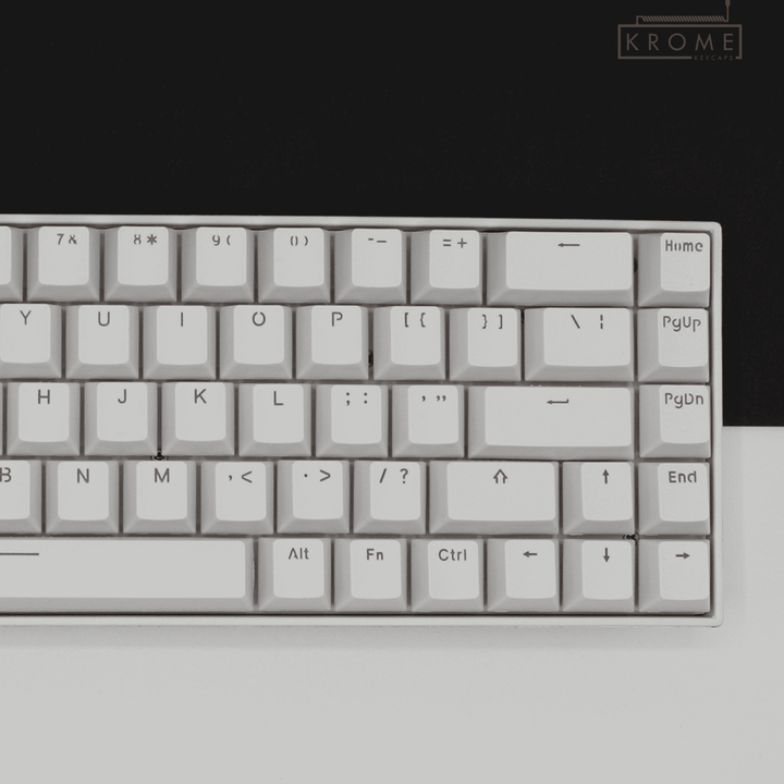 White Spanish (ISO-ES) Dual Language PBT Keycaps - 65/75% Krome Keycaps LTD spanish