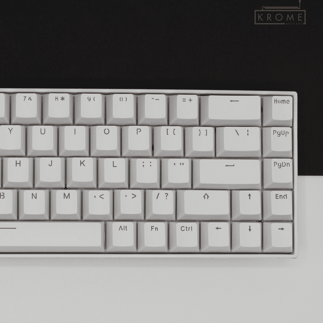 White PBT Swiss Keycaps - ISO-CH - 65/75% Sizes - Dual Language Keycaps - kromekeycaps