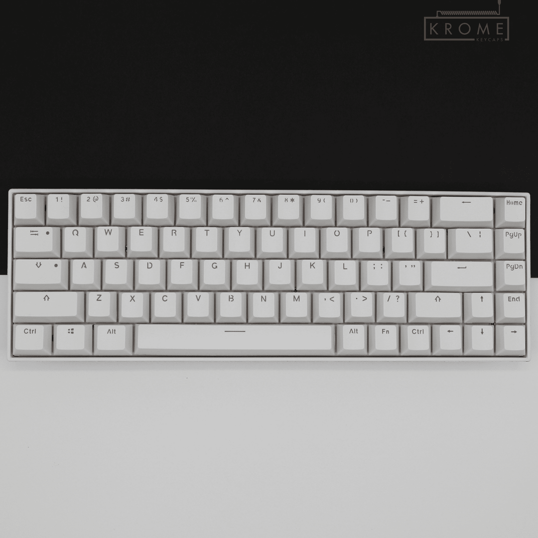 White PBT Swiss Keycaps - ISO-CH - 65/75% Sizes - Dual Language Keycaps - kromekeycaps