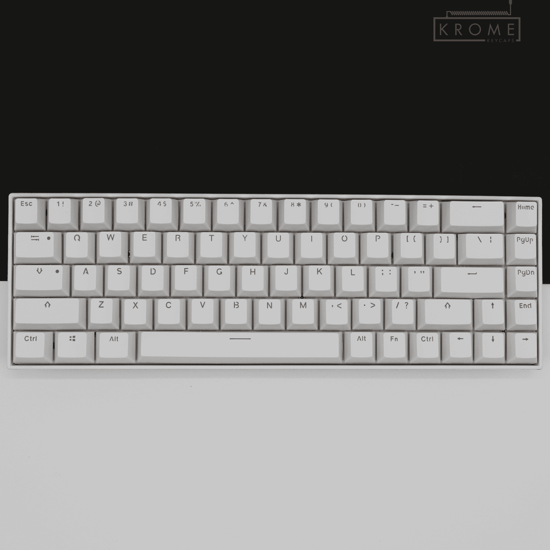 White Norwegian (ISO-NO) Dual Language PBT Keycaps - 65/75% Krome Keycaps LTD norwegian