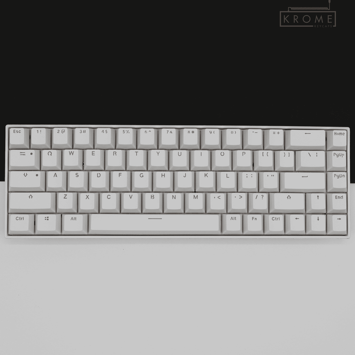 White PBT German Keycaps - ISO-DE - 65/75% Sizes - Dual Language Keycaps - kromekeycaps