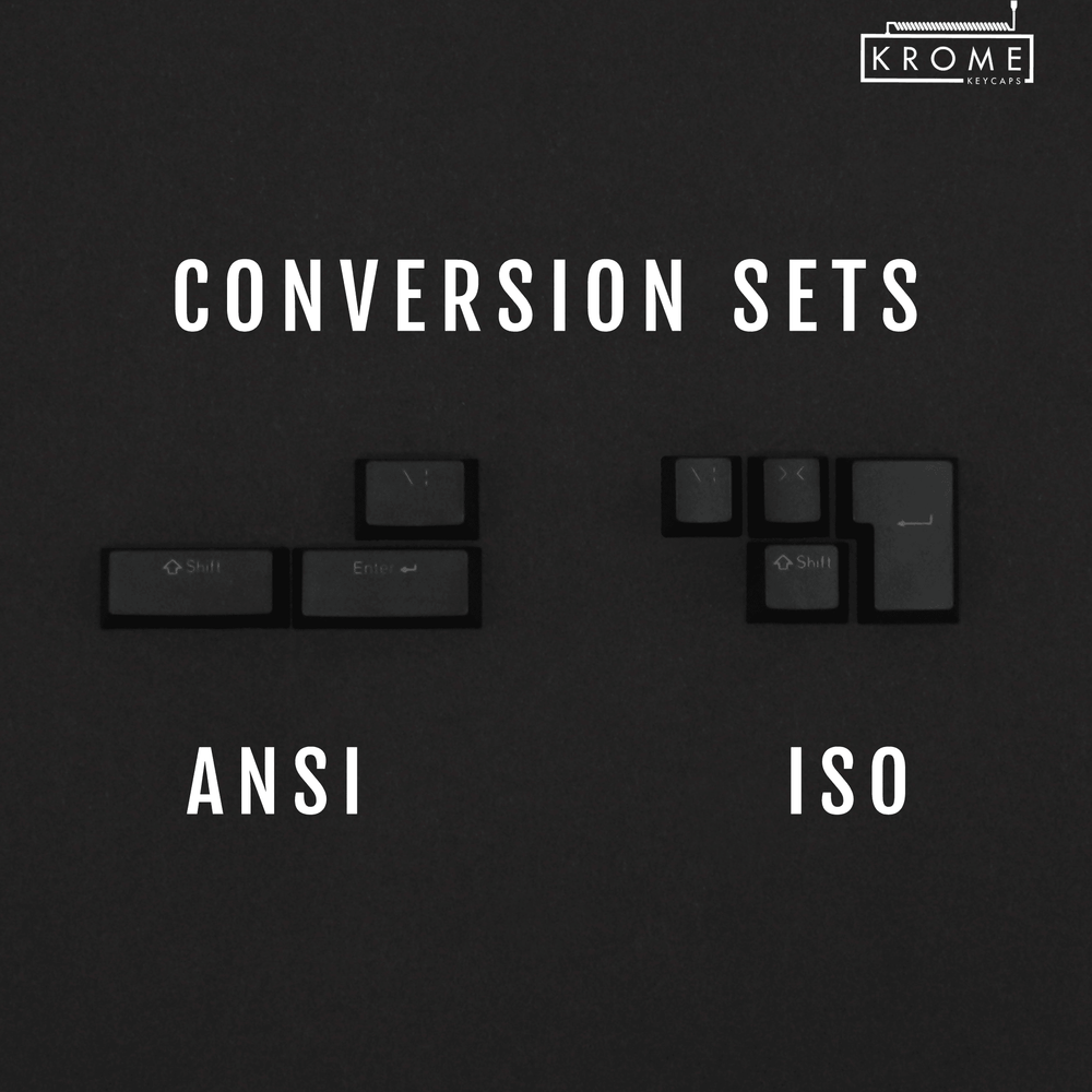 ANSI/ISO - Standard Conversion Kits - Black Krome Keycaps LTD Conversion Kit