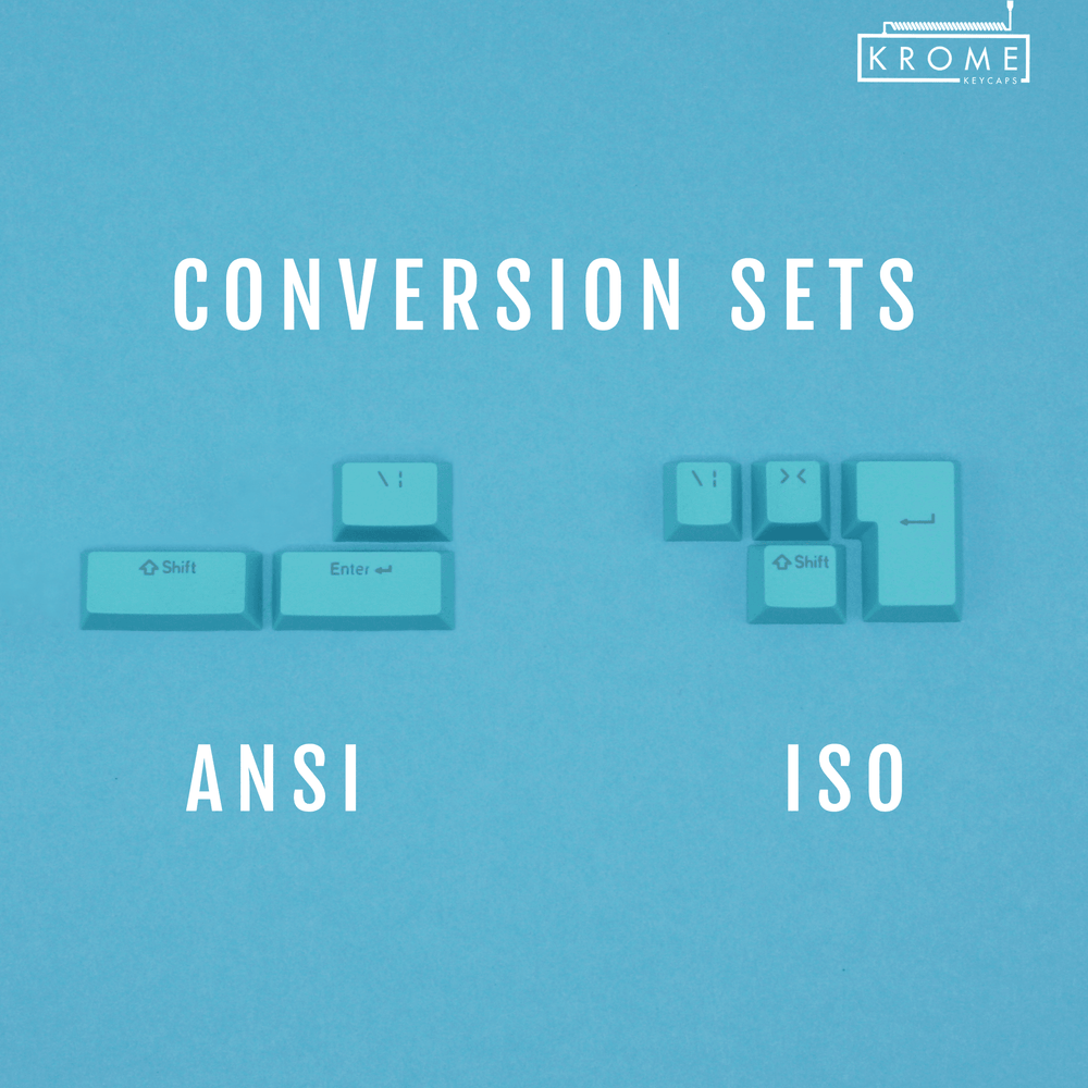 ANSI/ISO - Standard Conversion Kits - Blue Krome Keycaps LTD Conversion Kit