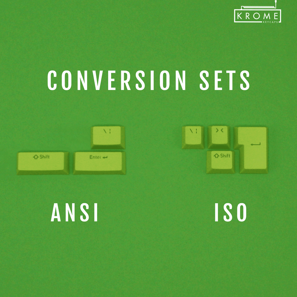 ANSI/ISO - Standard Conversion Kits - Green Krome Keycaps LTD Conversion Kit