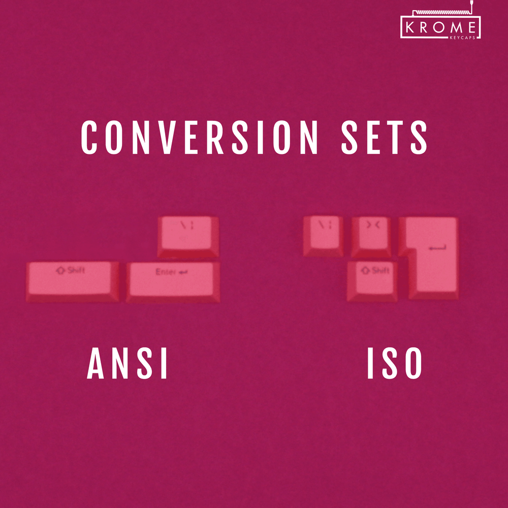 ANSI/ISO - Standard Conversion Kits - Pink Krome Keycaps LTD Conversion Kit