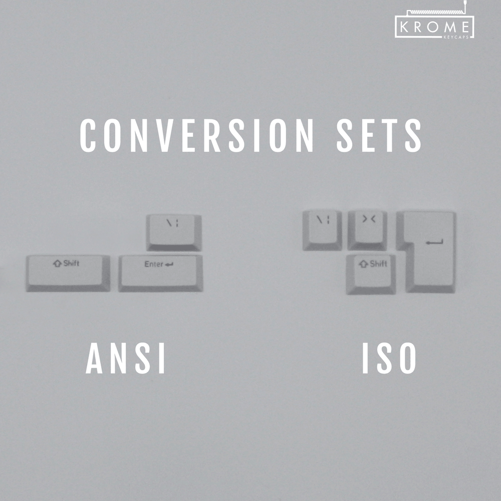 ANSI/ISO - Standard Conversion Kits - White Krome Keycaps LTD Conversion Kit