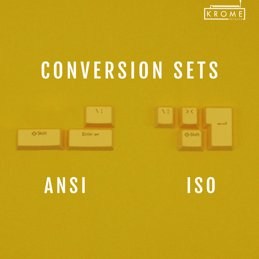 ANSI/ISO - Standard Conversion Kits - Yellow Krome Keycaps LTD Conversion Kit